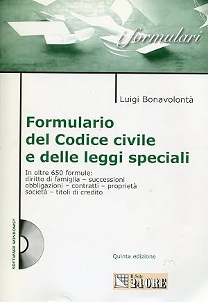 Formulario del Codice civile e delle leggi speciali