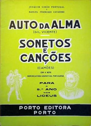 Seller image for AUTO DA ALMA E SONETOS E CANES (PARA O 5. ANO DOS LICEUS). for sale by Livraria Castro e Silva