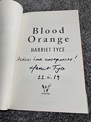 Seller image for BLOOD ORANGE: SIGNED LINED & DATED UK FIRST EDITION HARDCOVER for sale by Books for Collectors