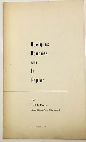 Quelques données sur le papier