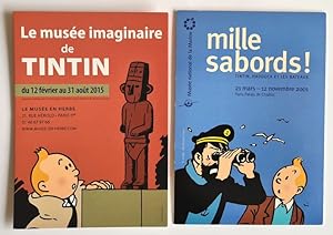 Image du vendeur pour Lot de deux Cartes Postales illustres par Herg pour les expositions de 2001 " Mille Sabords, Tintin, Haddock et les Bateaux " et de 2015 " Le Muse Imaginaire de Tintin ". mis en vente par Librairie Victor Sevilla