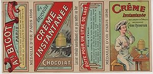 "CRÊME INSTANTANÉE Ate BIGOT" Etiquette-chromo originale (entre 1890 et 1900)