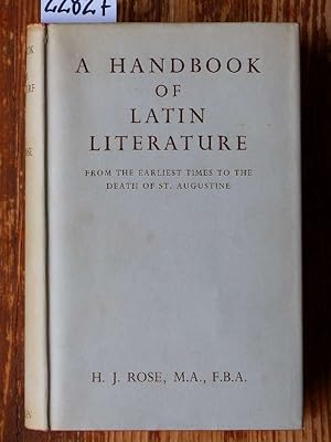 Bild des Verkufers fr A Handbook of Latin Literature from the earliest times to the death of St. Augustine. 3. ed. zum Verkauf von Michael Fehlauer - Antiquariat