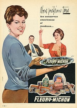 "FLEURY-MICHON" Annonce originale entoilée Par EKO' / M. GAUBERTI (années 50)