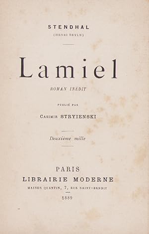 Imagen del vendedor de Lamiel. Roman indit publi par Casimir Stryienski. a la venta por Librairie de l'Amateur