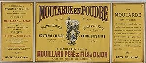 "MOUTARDE G. MOUILLARD" Etiquette d'intérieur originale / Chromo-litho Imp. E. ROUSSEAU Dôle , av...