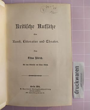 Seller image for Kritische Aufstze ber Kunst, Litteratur und Theater. for sale by Druckwaren Antiquariat