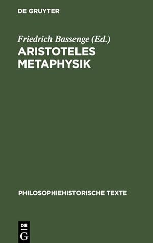 Bild des Verkufers fr Aristoteles Metaphysik zum Verkauf von AHA-BUCH GmbH