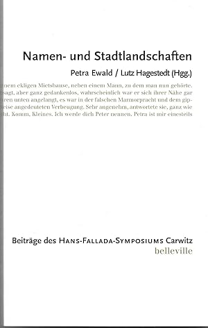 Seller image for Namen- und Stadtlandschaften-Beitrge des Hans-Fallada-Symposiums Carwitz for sale by Antiquariat Christian Wulff