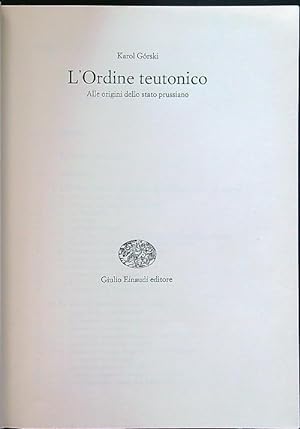 Seller image for L'ordine teutonico for sale by Librodifaccia