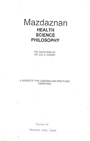Mazdaznan. Health Science Philosophy