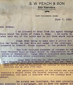 Seller image for The Northwest Coast; or, Three Years' Residence in Washington Territory WITH TLS Recollecting "Judge Swan" for sale by Long Brothers Fine & Rare Books, ABAA