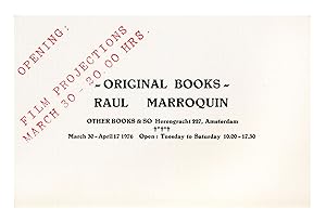 Other Books and So postcard invitation for -Original Books- Raul Marroquin (30 March-17 April 1976)