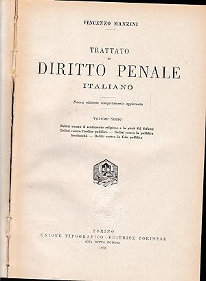 Trattato di diritto penale italiano, vol. 6°.