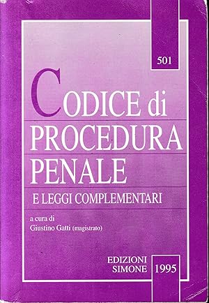 Immagine del venditore per Codice di procedura penale e leggi complementari venduto da librisaggi