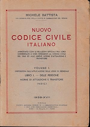 Nuovo Codice Civile Italiano, vol. 1, libro 1: delle persone
