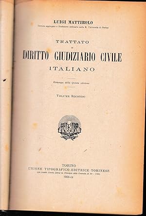 Trattato di Diritto Giudiziario Civile Italiano, vol. 2°
