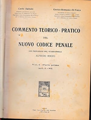 Commento teorico-pratico del nuovo Codice penale. Vol. 1-parte prima (art. 1-84) Con prefazione d...