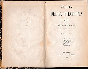 Storia della filosofia. Lezioni di Augusto Conti, volume I. Un volume.