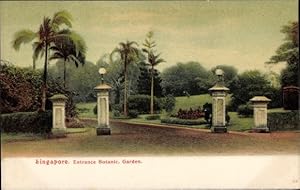 Bild des Verkufers fr Ansichtskarte / Postkarte Singapore Singapur, Entrance Botanic Garden zum Verkauf von akpool GmbH