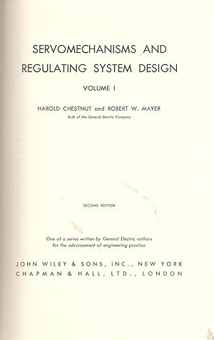 Bild des Verkufers fr Servomechanisms and regulating system design (volume I) zum Verkauf von librisaggi