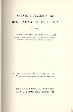 Bild des Verkufers fr Servomechanims and regulating system design (volume II) zum Verkauf von librisaggi