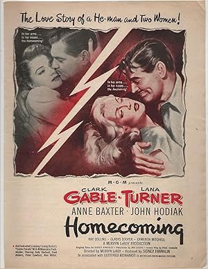 Bild des Verkufers fr Homecoming Trade Print Ad 1948 Clark Gable, Lana Turner, Anne Baxter zum Verkauf von AcornBooksNH