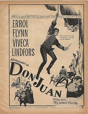 Don Juan Trade Print Ad 1948 Errol Flynn, Viveca Lindfors