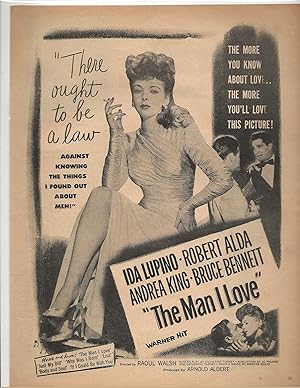 The Man I Love Trade Print Ad 1947 Ida Lupino, Robert Alda, Andrea King