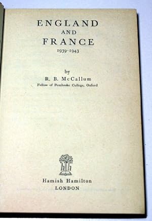 Bild des Verkufers fr England and France 1939-1943 zum Verkauf von WeBuyBooks