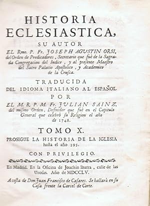 Seller image for HISTORIA ECLESISTICA. Tomo X. Prosigue la historia de la Iglesia hasta el ao 395. for sale by Librera Torren de Rueda