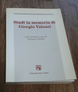 Immagine del venditore per Studi In Memoria Di Giorgio Valussi. venduto da Piazza del Libro