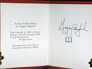 Image du vendeur pour At the Double Solstice (signed by the author) mis en vente par Alcuin Books, ABAA/ILAB