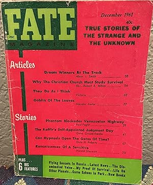Fate Magazine True Stories of the Strange and the Unknown