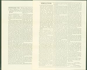 Resolution and Ordinance No. 37 (Mayfield, Santa Clara County, California, 1908) (2 items)