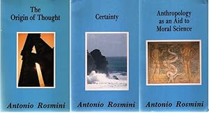 Seller image for 3 Volumes: The Origin of Thought: A new essay on the origin of ideas - Certainty - Anthropology as an Aid to Moral Science Translated by Terence Watson and Denis Cleary. for sale by Fundus-Online GbR Borkert Schwarz Zerfa