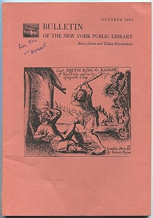 Image du vendeur pour Bulletin of The New York Public Library - Volume 67, Number 8, October 1963 mis en vente par Between the Covers-Rare Books, Inc. ABAA