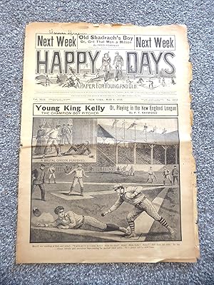 Happy Days Dime Novel Young King Kelly The Champion Boy Pitcher or Playing in the New England Lea...