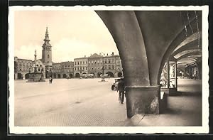 Ansichtskarte Neutitschein, Durchblick auf den Stadtplatz mit der Kirche