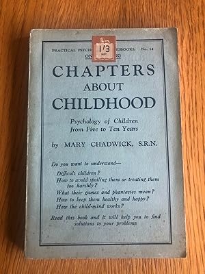 Seller image for CHAPTERS ABOUT CHILDHOOD for sale by Happyfish Books