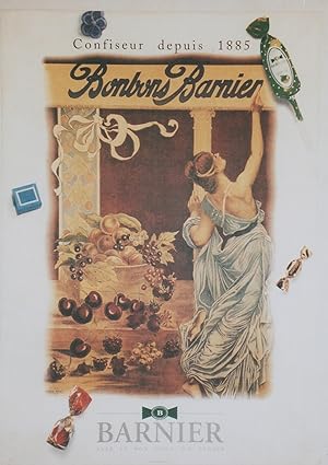 "BONBONS BARNIER" Affiche originale entoilée / Offset AFFICHES DE NORMANDIE Rouen 1990
