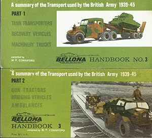 Immagine del venditore per BELLONA HANDBOOK NO.3: A SUMMARY OF THE TRANSPORT USED BY THE BRITISH ARMY 1939-45: PART 1: TANK TRANSPORTERS, RECOVERY VEHICLES, MACHINERY TRUCKS + PART 2: GUN TRACTORS, BRIDGING VEHICLES, AMBULANCES (TWO VOLUME SET) venduto da Paul Meekins Military & History Books