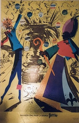 "SALVADOR DALI POUR LA SOURCE PERRIER" Affiche originale cartonnée / Illustrée par DALI / HAVAS C...