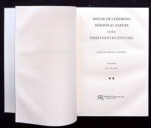 Seller image for House of Commons Sessional Papers of the Eighteenth Century, Volume II : List, 1761-1800 for sale by Barnaby