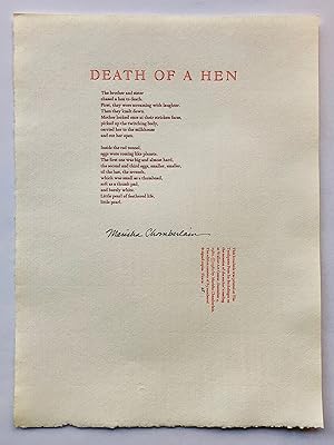 Seller image for Death of a Hen for sale by George Ong Books