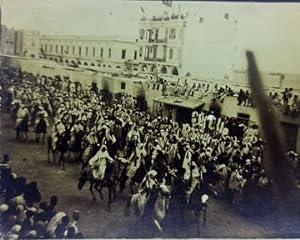 [PHOTOGRAPH] Historically significant sepia photograph showing 300 armed Arab cavalry arriving fr...