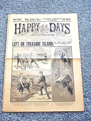 Happy Days dime novel Left On Treasure Island or The Boy Who Was Forgotten #255 September 2, 1899