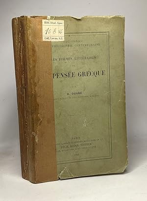 Bild des Verkufers fr Les formes littraires de la pense grecque - bibliothque de philosophie contemporaine zum Verkauf von crealivres