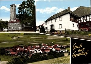 Bild des Verkufers fr Ansichtskarte / Postkarte Gersdorf in Sachsen?, Kirche, Gesamtansicht, Ferien auf dem Bauernhof, Adam Schrn zum Verkauf von akpool GmbH