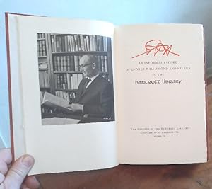 Bild des Verkufers fr GPH: an informal record of George P. Hammond and his era in the Bancroft Library zum Verkauf von Structure, Verses, Agency  Books